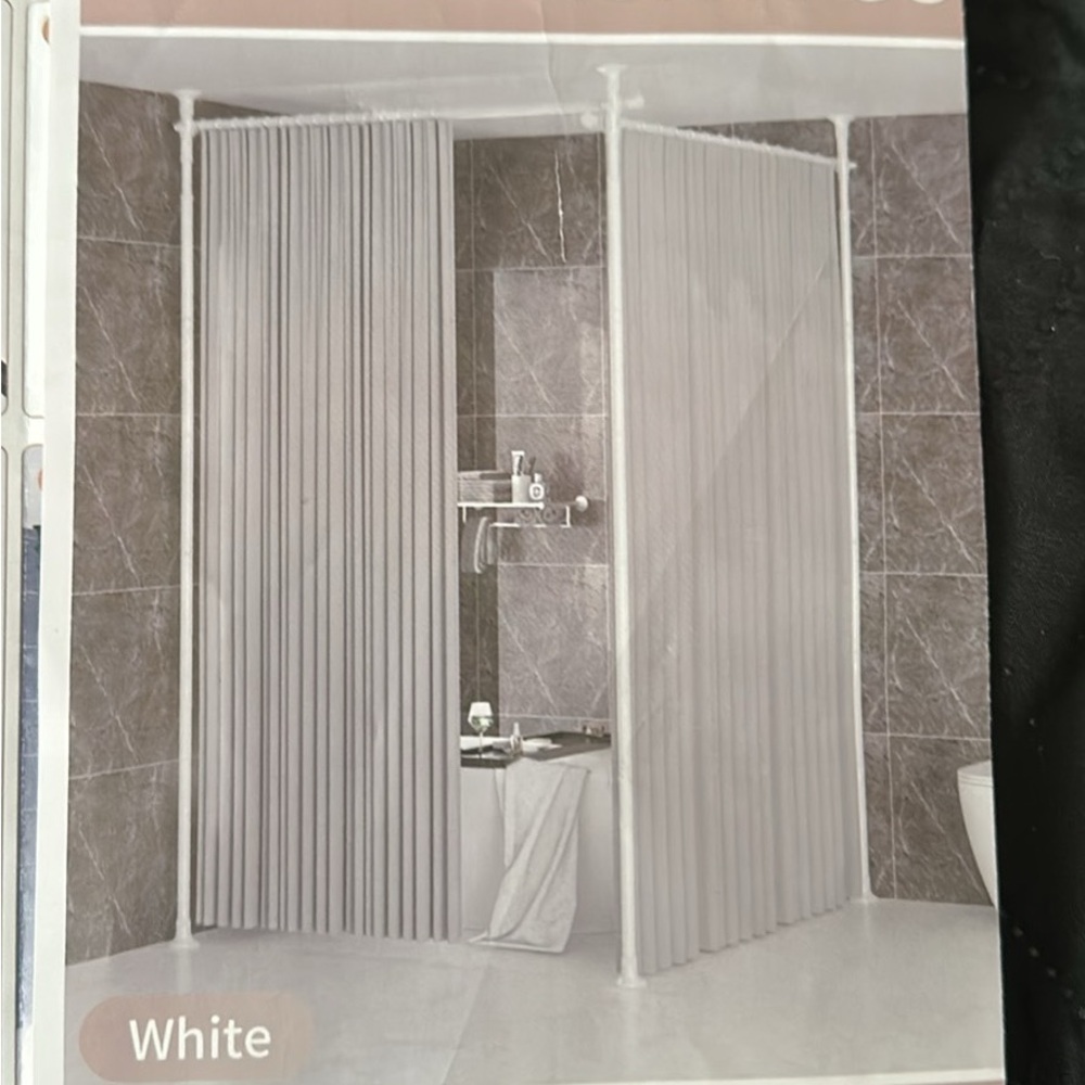 White Shower Curtain Divider